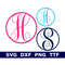 Monogram SVG + TTF Alphabet, Keychain Circle Letters, School Monogram, Digital Download, Cut Files, 26 svgpngdxf files + installable TTF - 1.jpg