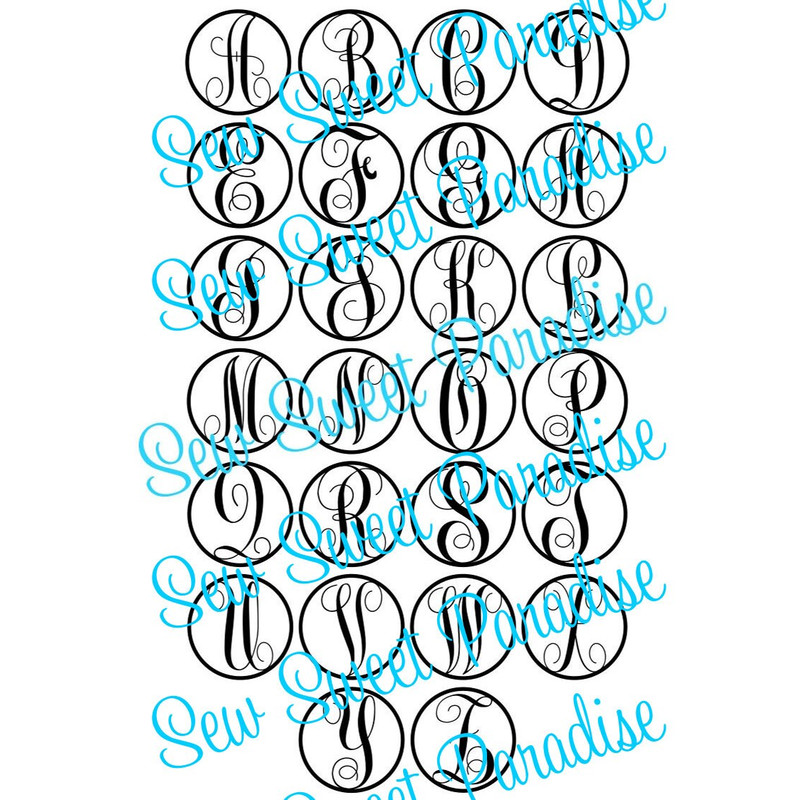 Monogram SVG + TTF Alphabet, Keychain Circle Letters, School Monogram, Digital Download, Cut Files, 26 svgpngdxf files + installable TTF - 2.jpg