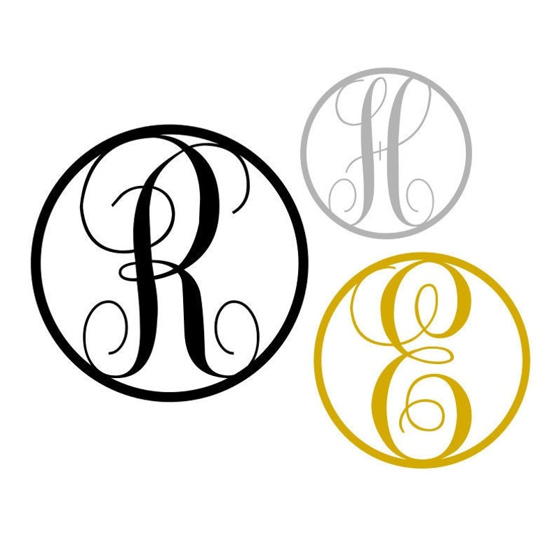 Monogram SVG + TTF Alphabet, Keychain Circle Letters, School Monogram, Digital Download, Cut Files, 26 svgpngdxf files + installable TTF - 4.jpg