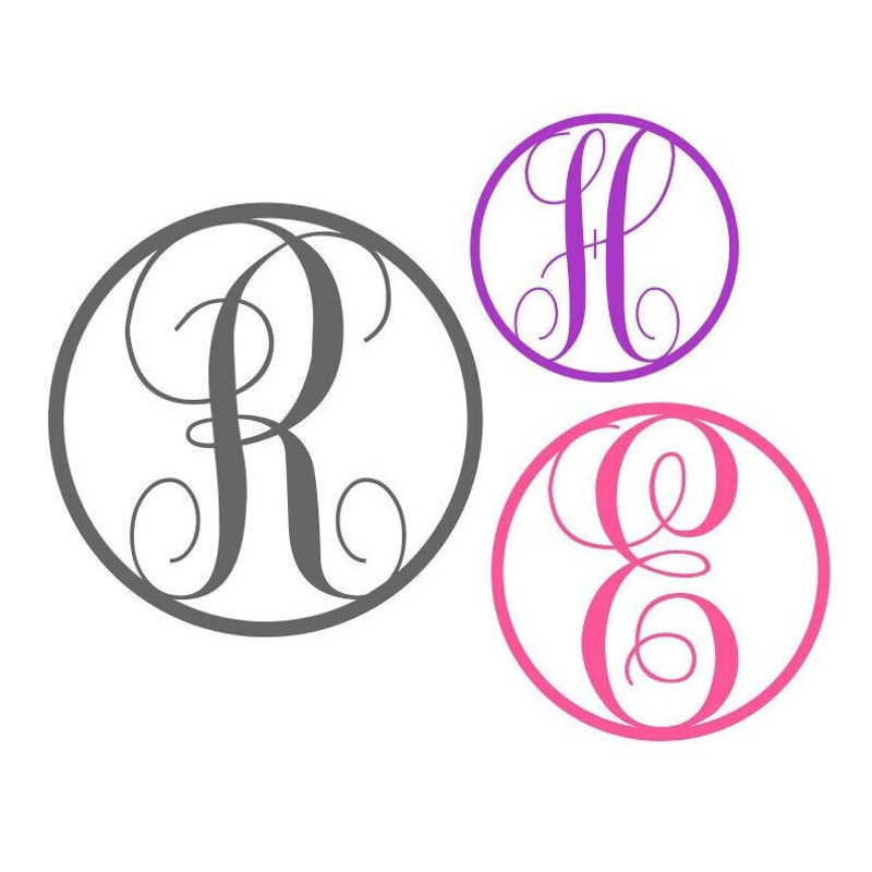 Monogram SVG + TTF Alphabet, Keychain Circle Letters, School Monogram, Digital Download, Cut Files, 26 svgpngdxf files + installable TTF - 5.jpg