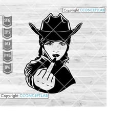 cowgirl with middle finger svg | cowboy girl clipart | western stencil | howdy cutfile | dreamland shirt png | rodeo dxf
