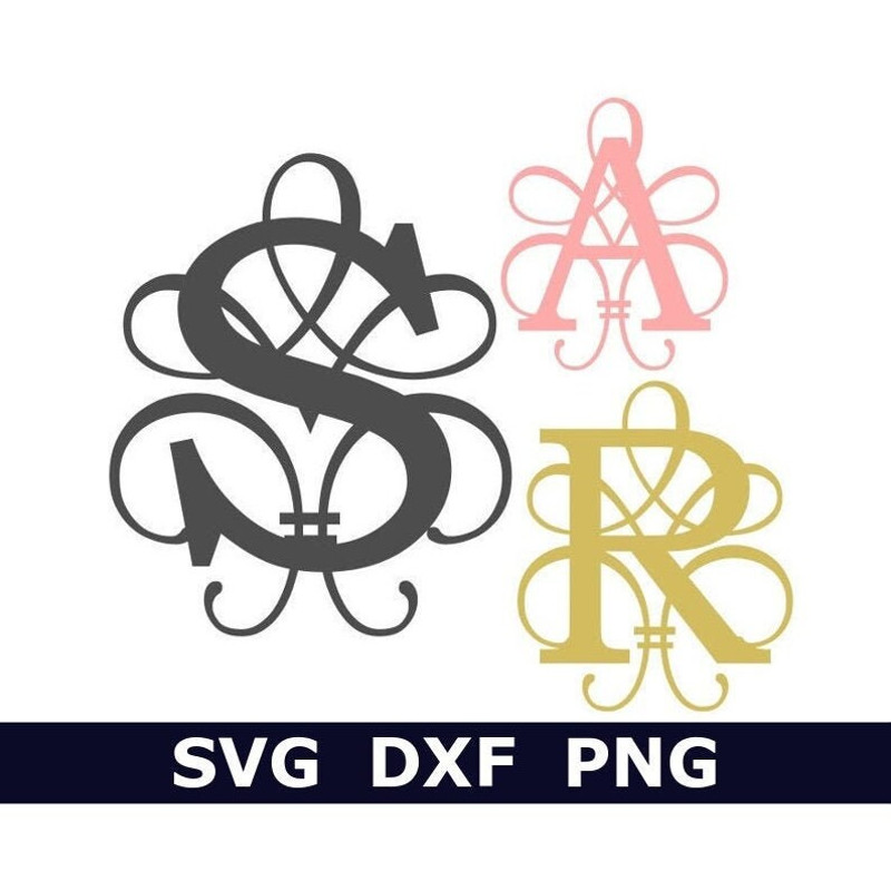 Monogram SVGDXFPNG Fancy Flourish Letters, Alphabet, Digital Download, Cut File, Engraving, Clip Art, 26 individual svgdxfpng cut files - 1.jpg