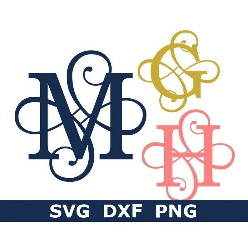 Monogram SVGDXFPNG, Fancy Flourish Letters, Alphabet, Digital Download, Cut Files, Engraving, Sublimation, 26 svgdxfpng files - 1.jpg