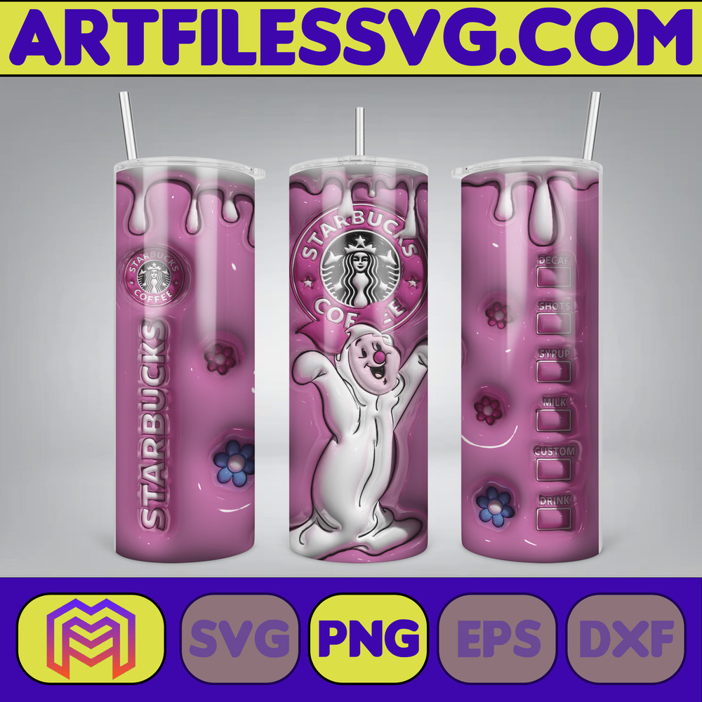 3D Inflated Sublimation Tumbler Design Download PNG, 20 Oz Digital Tumbler Wrap PNG , Instant Download (76).jpg