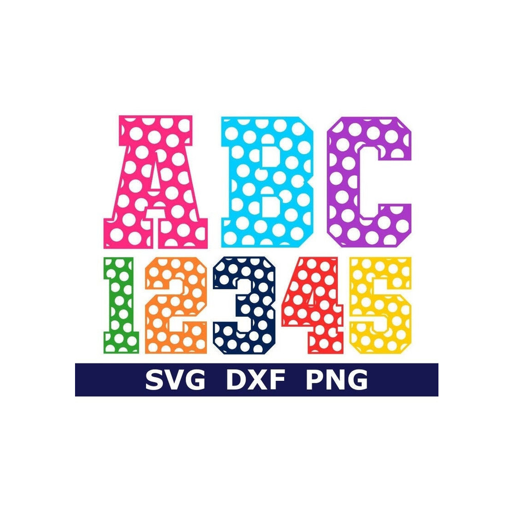 Monogram SVGDXFPNG, Polka Dot Letters, Polka Dot Alphabet, Digital Download, Cut File, Clip Art, 36 individual svgdxfpng files - 1.jpg
