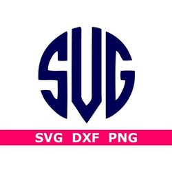 monogram svgdxfpng, round circle alphabet, round monogram, school monogram, digital download, cut files (78 individual s