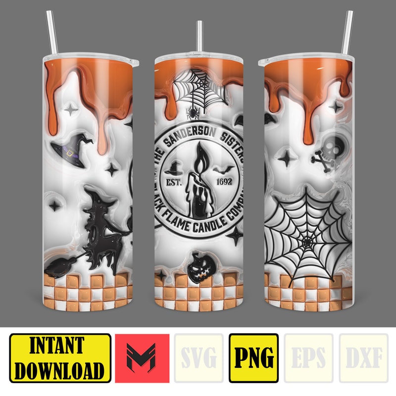 3D Inflated Sublimation Tumbler Design Download PNG, 20 Oz Digital Tumbler Wrap PNG , Instant Download (130).jpg