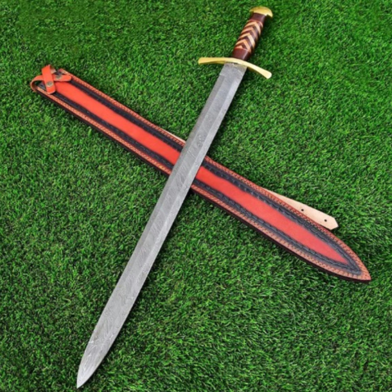 Heathen Army Damascus Steel Sword - Pattern Welded Steel Hand Forged Historical.png
