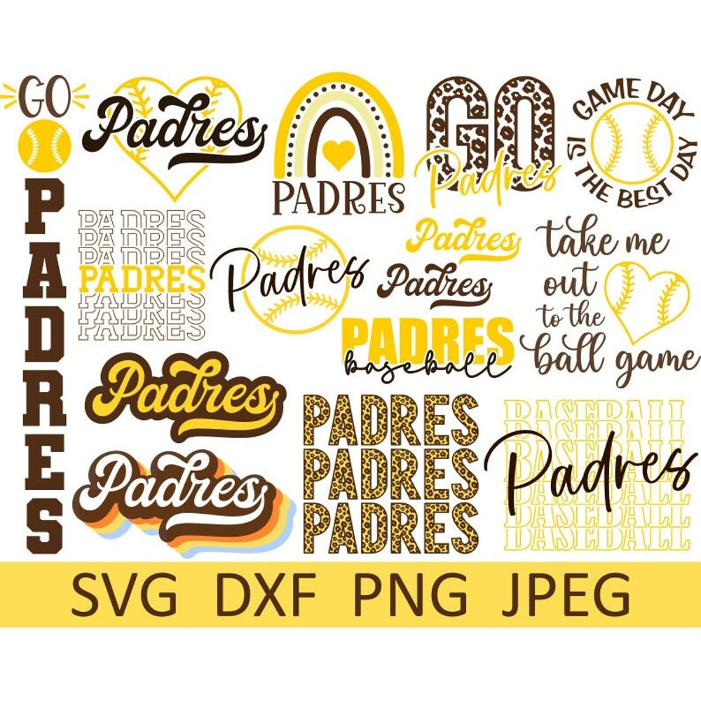Padres SVG Bundle, Baseball SVG, Padres Shirt SVG, Digital Download, Cut File, Clipart, Sublimation (15 individual svgpngdxfjpeg files) - 1.jpg