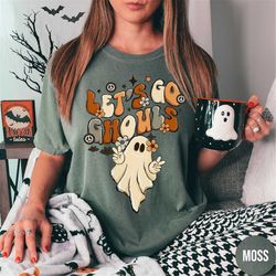 Lets Go Ghouls Shirt, Comfort Colors Retro Halloween Tshirt, Fall T Shirt, Cute Ghost Crewneck, Vintage Ghost Shirt, Fun