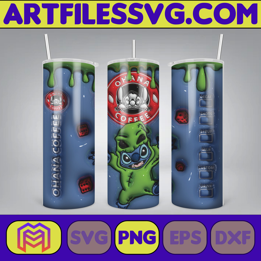 3D Inflated Sublimation Tumbler Design Download PNG, 20 Oz Digital Tumbler Wrap PNG , Instant Download (92).jpg