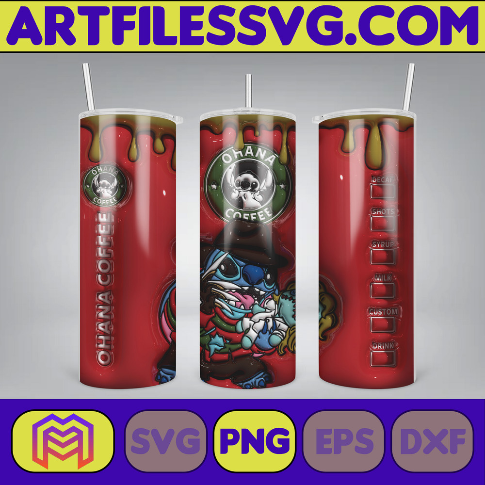 3D Inflated Sublimation Tumbler Design Download PNG, 20 Oz Digital Tumbler Wrap PNG , Instant Download (94).jpg