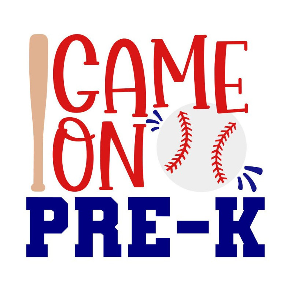 Pre-K SVG, Game On Pre-K SVG, Baseball Shirt SVG, Back to School, Digital Download, Cut File, Sublimation (includes svgpngdxfjpeg files) - 1.jpg