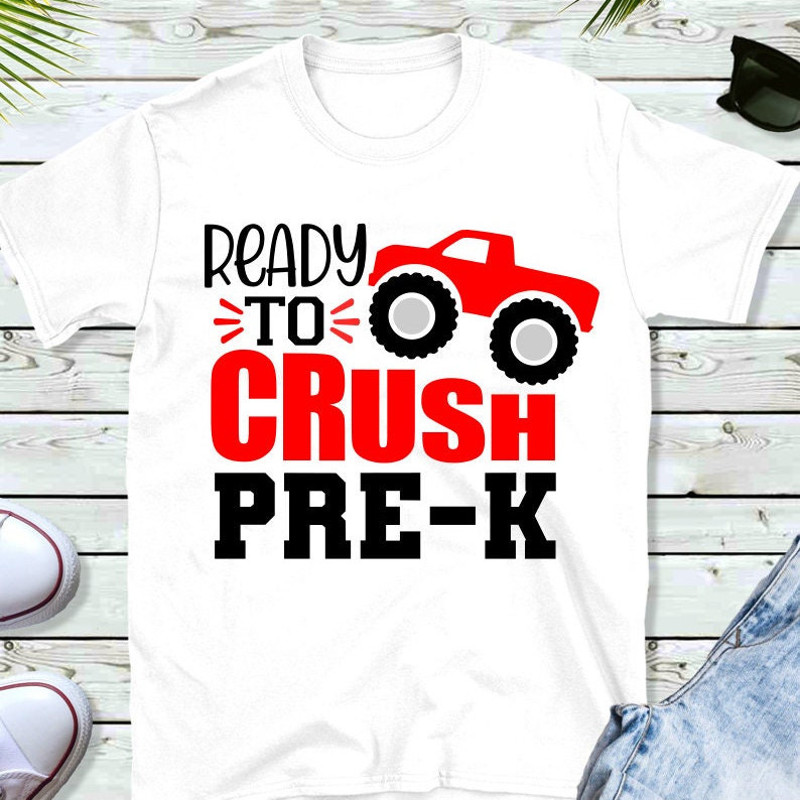 Pre-K SVG, Ready to Crush Pre-K SVG, Pre K Monster Truck Shirt SVG, Digital Download, Cut File, Sublimation (svgpngdxfjpeg files) - 2.jpg