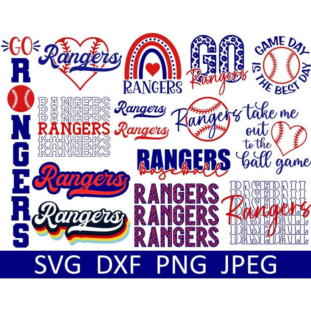 Rangers SVG Bundle, Baseball SVG, Rangers Shirt SVG, Digital Download, Cut File, Clipart, Sublimation (15 individual svgpngdxfjpeg files) - 1.jpg