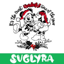 mickey and minnie it's the most wonderful time of year svg, christmas svg, disney christmas svg