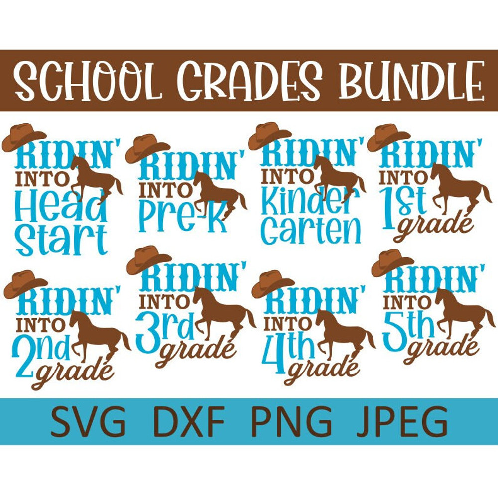School SVG Bundle, Cowboy SVG, Cowgirl SVG, Western Design, Digital Download, Cut Files, Sublimation (8 individual svgpngdxfjpeg files) - 1.jpg