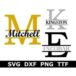 split monogram svg  ttf alphabet, split monogram font, digital download, cut files, engraving, 26 svgpngdxf files  ttf f