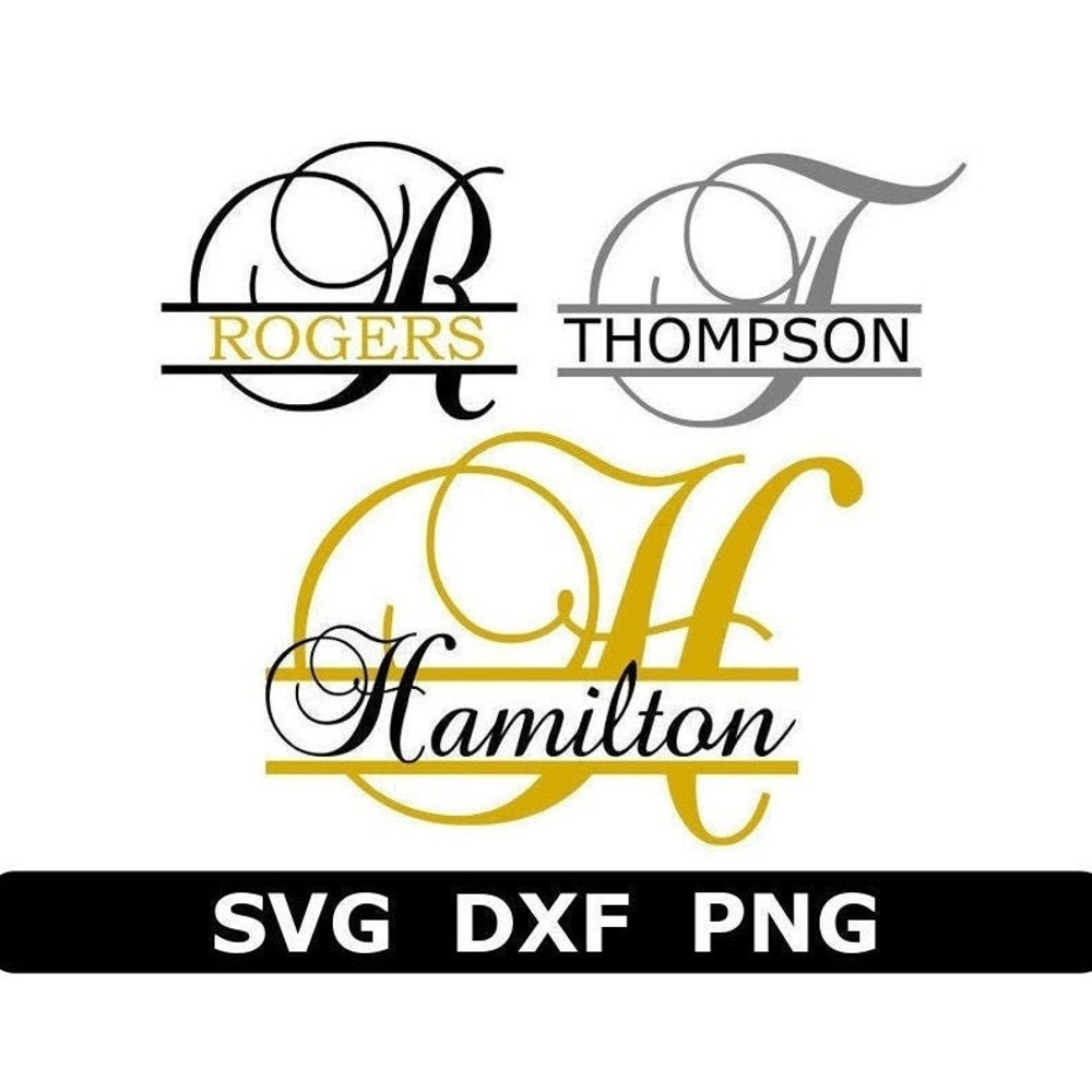 Split Monogram SVGDXFPNG, Fancy Script Frames Alphabet, Digital Download, Cut Files, Engraving, Etching, 26 individual svgdxfpng files - 1.jpg