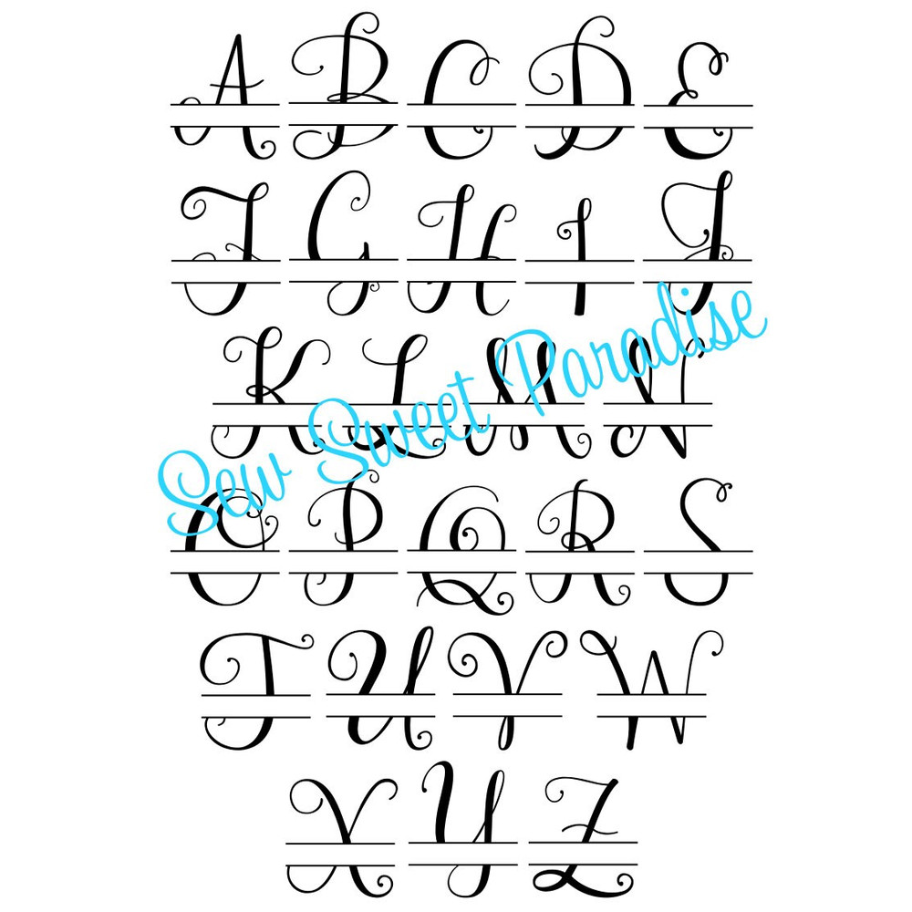 Split Monogram SVGPNG, 8 Split Monogram Frame Alphabets, Digital Download, Cut Files, Engraving, Sublimation (individual svg & png files) - 3.jpg