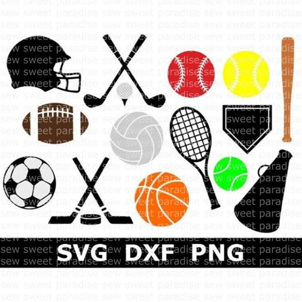 Sports SVG Bundle, Sports Balls SVG, Sports SVG, Digital Download, Cut Files, Sublimation, Sports Clipart (includes 15 svgpngdxf files) - 1.jpg
