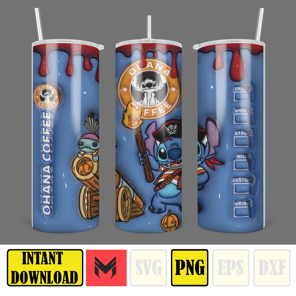 3D Inflated Sublimation Tumbler Design Download PNG, 20 Oz Digital Tumbler Wrap PNG , Instant Download (90).jpg