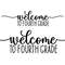Welcome to Fourth Grade SVG, Welcome to School Sign SVG, Digital Download, Cut File, Sublimation, Clip Art (svgpngdxfjpeg file formats) - 1.jpg