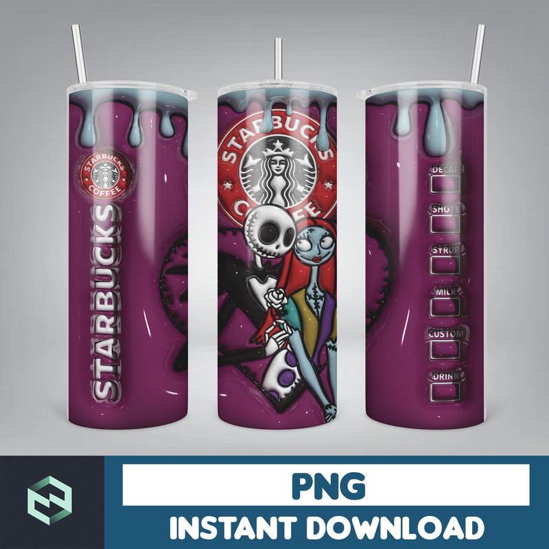 3D Inflated Sublimation Tumbler Design Download PNG, 20 Oz Digital Tumbler Wrap PNG , Instant Download (10).jpg