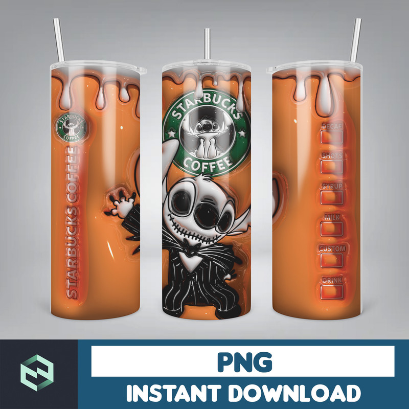 3D Inflated Sublimation Tumbler Design Download PNG, 20 Oz Digital Tumbler Wrap PNG , Instant Download (100).jpg