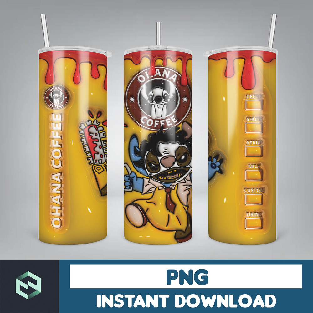 3D Inflated Sublimation Tumbler Design Download PNG, 20 Oz Digital Tumbler Wrap PNG , Instant Download (102).jpg