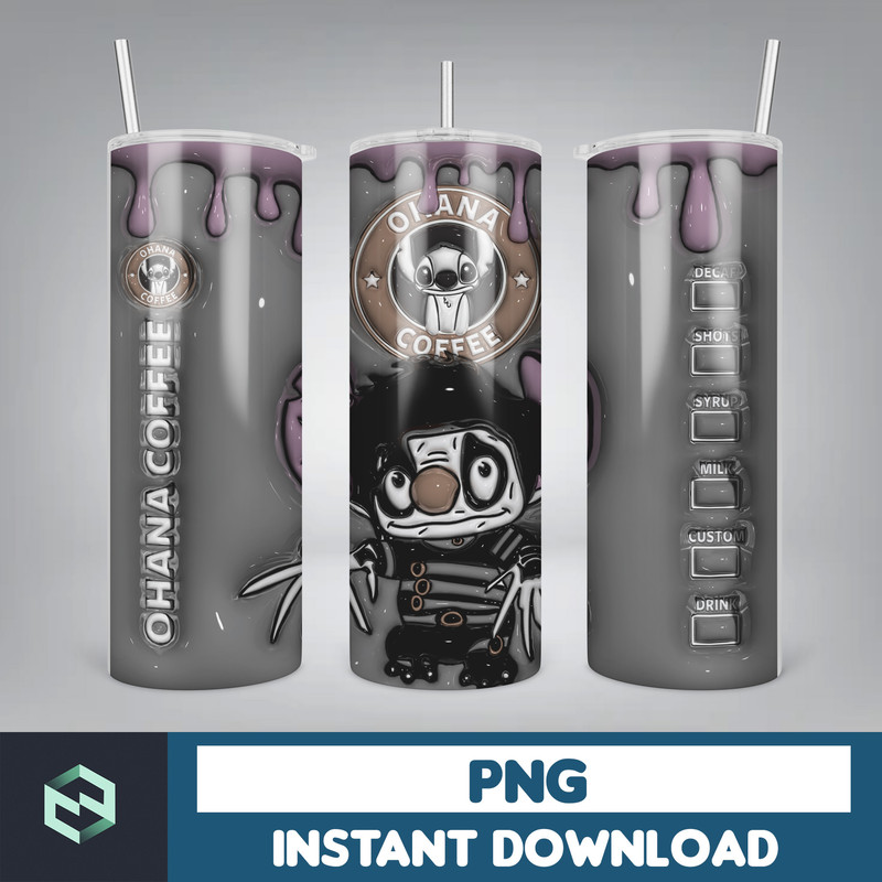 3D Inflated Sublimation Tumbler Design Download PNG, 20 Oz Digital Tumbler Wrap PNG , Instant Download (103).jpg