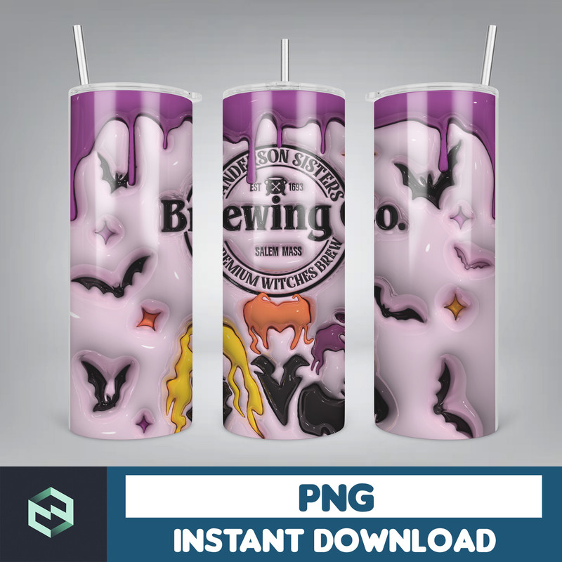 3D Inflated Sublimation Tumbler Design Download PNG, 20 Oz Digital Tumbler Wrap PNG , Instant Download (107).jpg