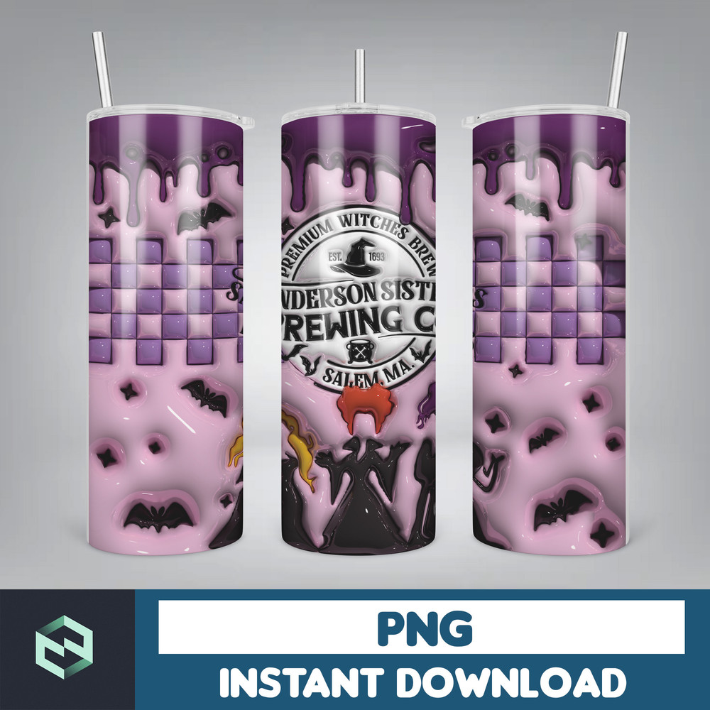 3D Inflated Sublimation Tumbler Design Download PNG, 20 Oz Digital Tumbler Wrap PNG , Instant Download (108).jpg