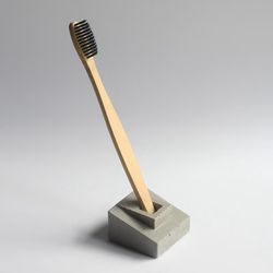 premium concrete toothbrush holder: stylish bathroom organizer for toothbrushes and more