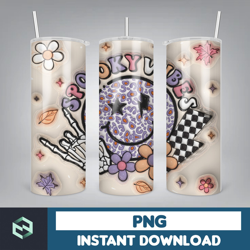 3D Inflated Sublimation Tumbler Design Download PNG, 20 Oz Digital Tumbler Wrap PNG , Instant Download (122).jpg