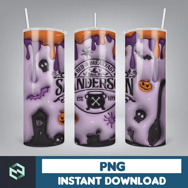 3D Inflated Sublimation Tumbler Design Download PNG, 20 Oz Digital Tumbler Wrap PNG , Instant Download (128).jpg