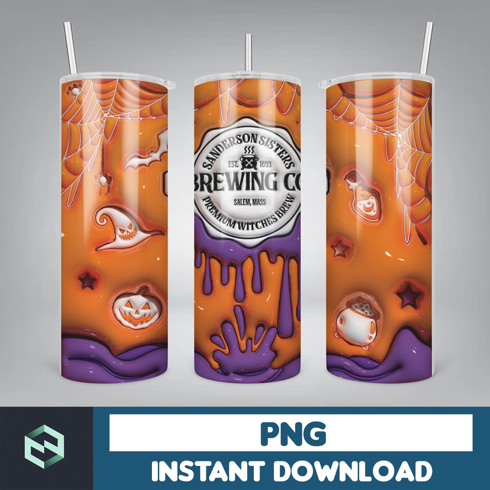 3D Inflated Sublimation Tumbler Design Download PNG, 20 Oz Digital Tumbler Wrap PNG , Instant Download (129).jpg