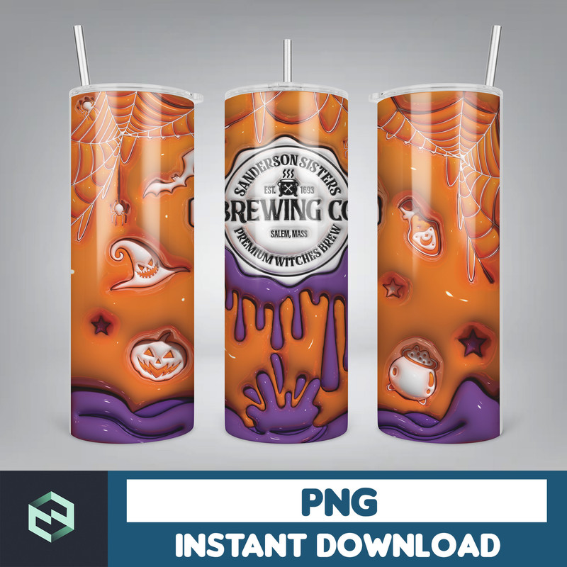 3D Inflated Sublimation Tumbler Design Download PNG, 20 Oz Digital Tumbler Wrap PNG , Instant Download (129).jpg