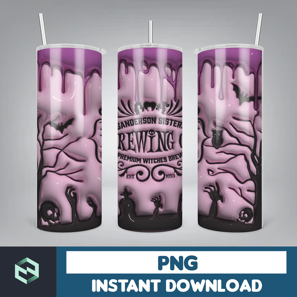 3D Inflated Sublimation Tumbler Design Download PNG, 20 Oz Digital Tumbler Wrap PNG , Instant Download (132).jpg