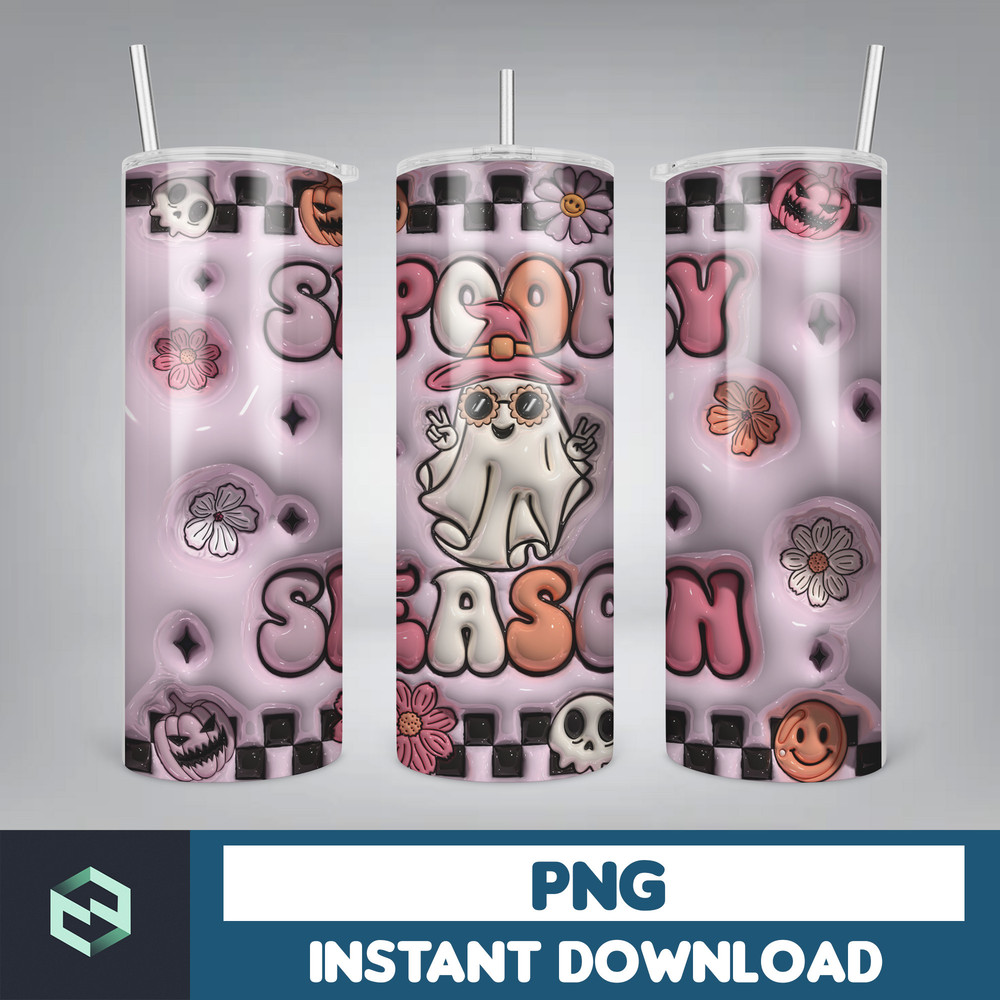 3D Inflated Sublimation Tumbler Design Download PNG, 20 Oz Digital Tumbler Wrap PNG , Instant Download (135).jpg