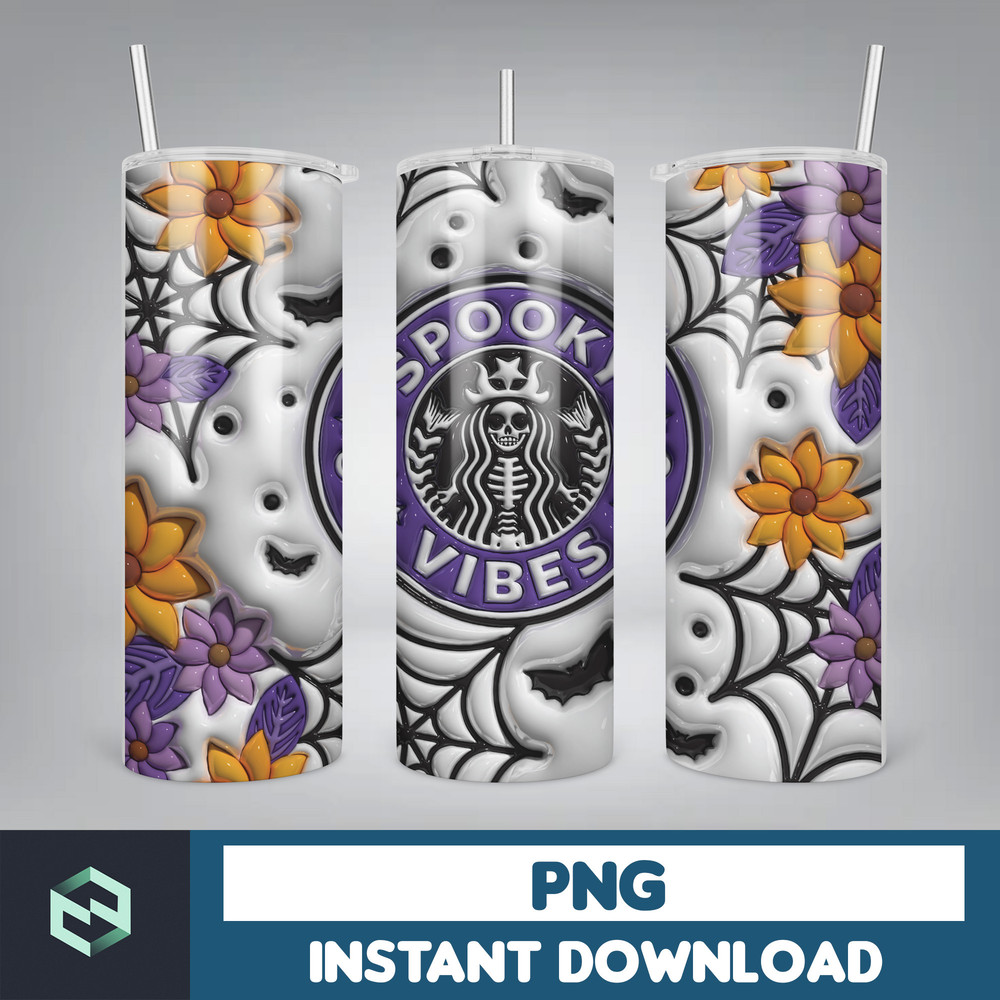 3D Inflated Sublimation Tumbler Design Download PNG, 20 Oz Digital Tumbler Wrap PNG , Instant Download (18).jpg
