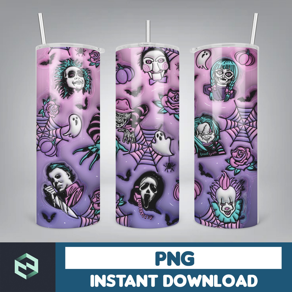 3D Inflated Sublimation Tumbler Design Download PNG, 20 Oz Digital Tumbler Wrap PNG , Instant Download (26).jpg