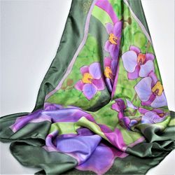 Hand-painted Silk Floral Head Scarf for Women - Uniquely Stylish & Quality Scarves