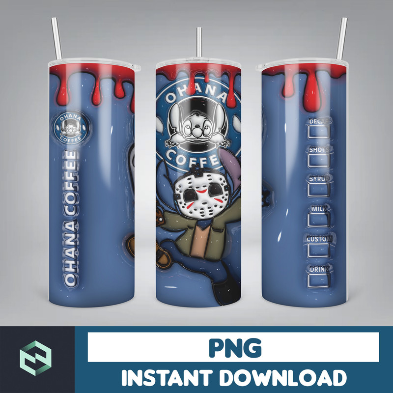 3D Inflated Sublimation Tumbler Design Download PNG, 20 Oz Digital Tumbler Wrap PNG , Instant Download (89).jpg