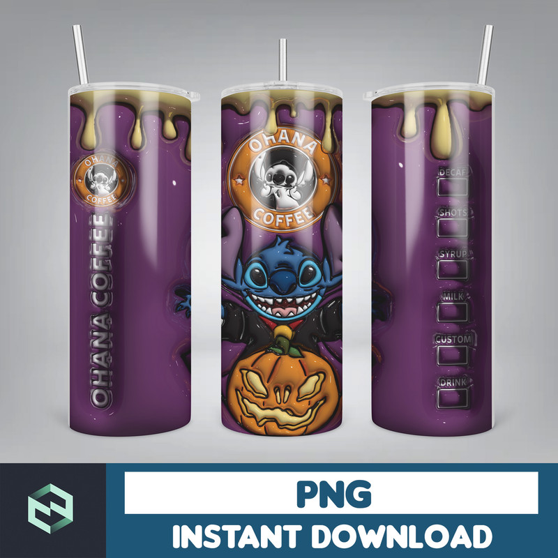 3D Inflated Sublimation Tumbler Design Download PNG, 20 Oz Digital Tumbler Wrap PNG , Instant Download (95).jpg