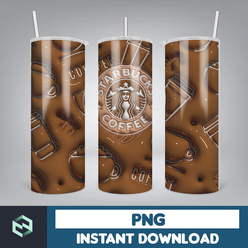 3D Inflated Sublimation Tumbler Design Download PNG, 20 Oz Digital Tumbler Wrap PNG , Instant Download (3).jpg