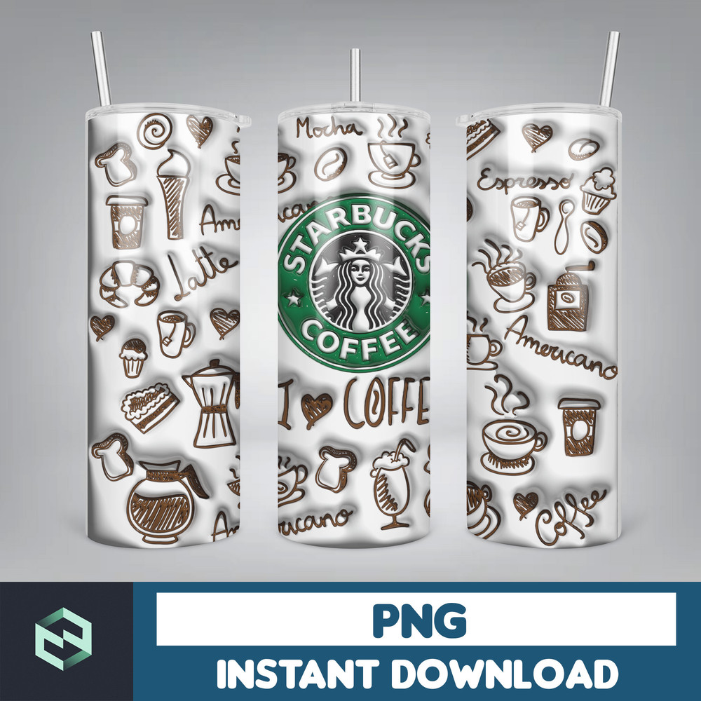 3D Inflated Sublimation Tumbler Design Download PNG, 20 Oz Digital Tumbler Wrap PNG , Instant Download (4).jpg