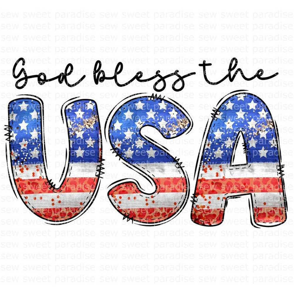 4th of July PNG, God Bless the USA, Patriotic, America, Digital Download, Sublimation, Clipart This is not an SVG file! - 1.jpg