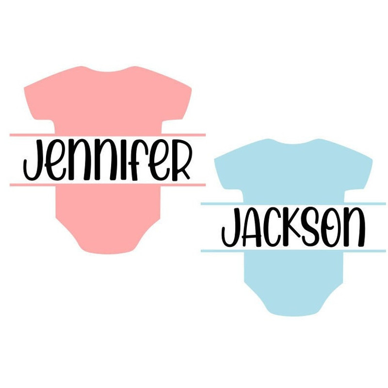 Baby SVG, Baby Onesie SVG, Baby Shower SVG, Split Name Frame, Digital Download, Cut File, Sublimation, Clip Art (svgdxfpng files) - 1.jpg