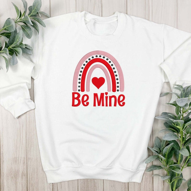 Be Mine Rainbow Embroidery Design, MACHINE EMBROIDERY, Valentine's Day Embroidery, Be Mine Embroidery, Digital Download, 4x4, 5x7, 6x10 Hoop - 2.jpg